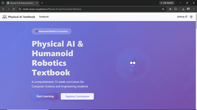 Physical AI & Humanoid Robotics Textbook